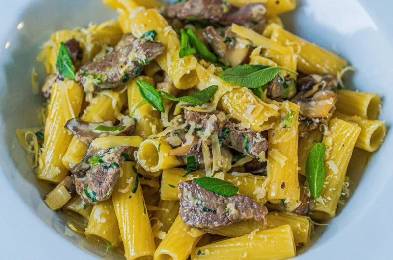 Oksemørbrad & Svampepasta