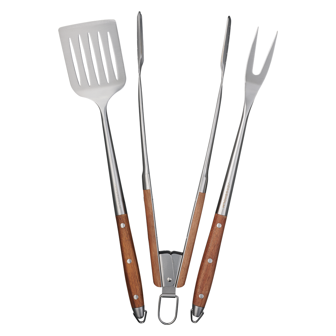 Pizza- og grillplade + grillredskaber + burger smasher
