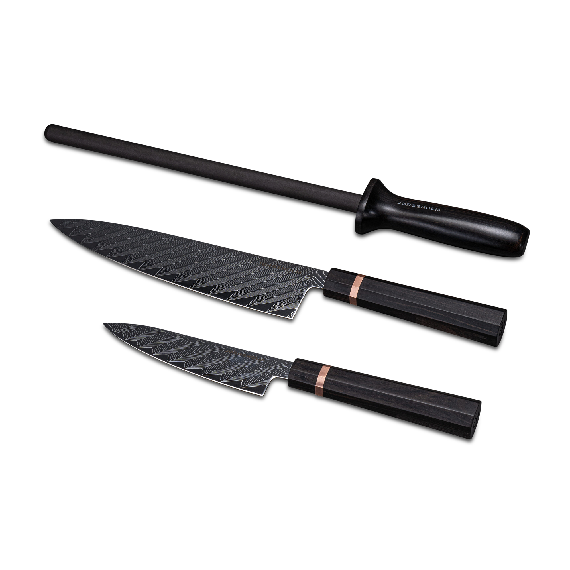 Kokkekniv + Utilitykniv + Strygestål - Pakketilbud